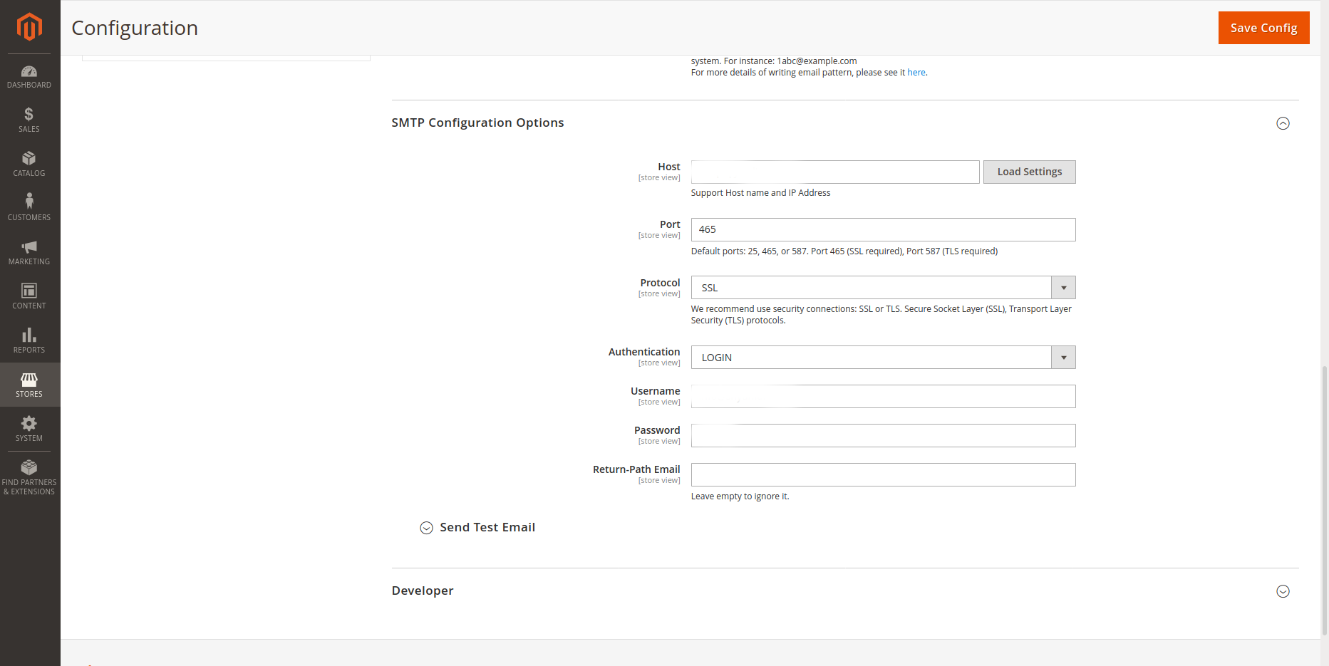 Figure 1 配置SMTP